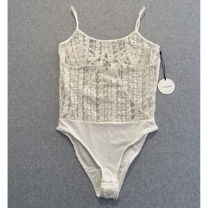 NEW Tularosa Bodysuit Women's M Embroidered Lace in Ivory